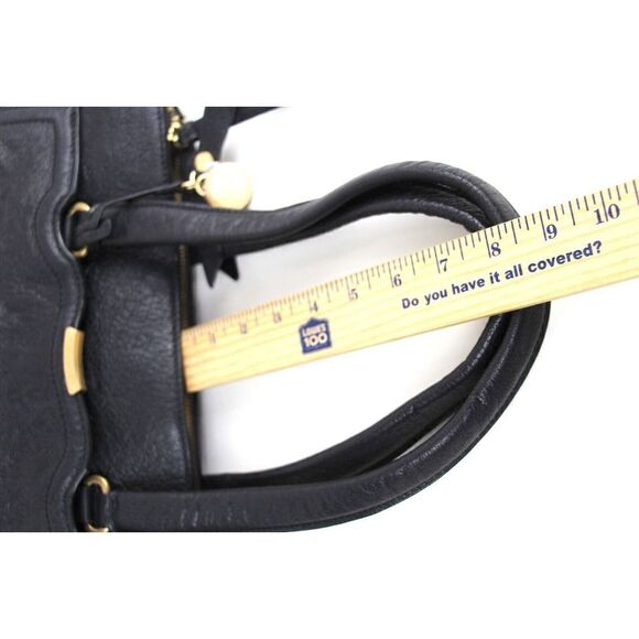 T Tahari BLACK GENUINE LEATHER THREE COMPARTMENTS BUSINESS TOTE SHOULDER BAG - Picture 16 of 16